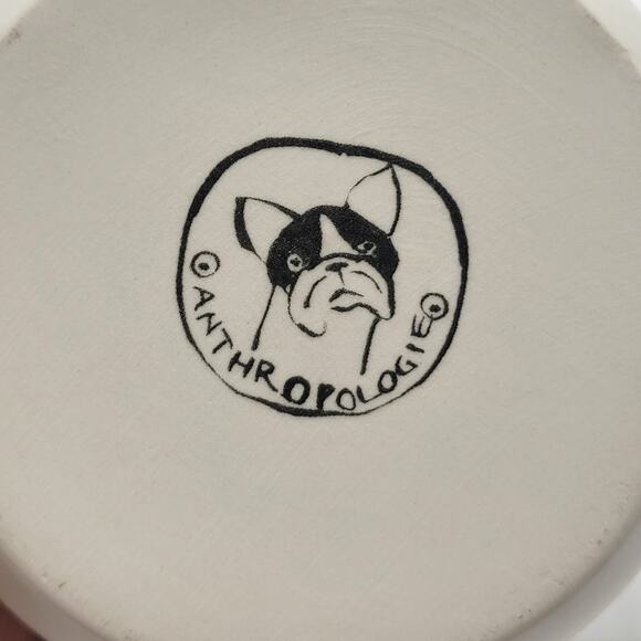 Anthropologie Dog Person Mug Cream Stoneware  Blue 12 oz Coffee Cup Mug - Picture 5 of 7